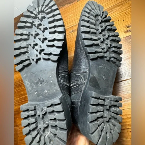 NAPOLEONI Leather Suede Shearling Zip-up Buckled Ankle Boots Made in Italy Sz 36 - Picture 7 of 11